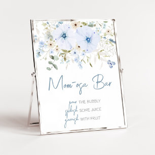 Poster Dusty Blue Baby Bloom Baby shower Maman Osa Bar