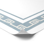 Poster Dusty Blue Cadre grec Baptême Bienvenue (Coin)