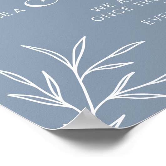 Poster Dusty Blue Choisissez un siège pas un Mariage laté (Coin)