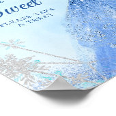 Poster Dusty Blue Christmas Flocon de neige Quinze est do (Coin)