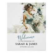 Poster Dusty Blue Eucalyptus Mariage de verdure (Devant)