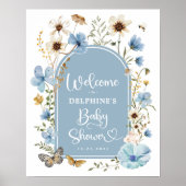 Poster Dusty Blue Fleur sauvage Baby in Bloom Douche Bien (Devant)
