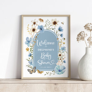 Poster Dusty Blue Fleur sauvage Baby in Bloom Douche Bien