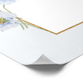 Poster Dusty Blue Floral Arched Boy Baptism Welcome Sign (Coin)