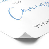 Poster Dusty Blue Floral Boho Merci d'être venu signe (Coin)