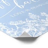 Poster Dusty Blue Floral Coffee Bar L'amour brasse (Coin)