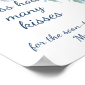 Poster Dusty blue floral combien de baisers shower de mar (Coin)