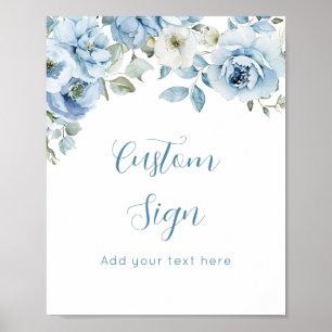 Poster Dusty Blue floral Custom
