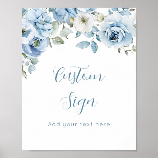 Poster Dusty Blue floral Custom (Devant)