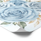 Poster Dusty Blue Gold Quinceanera Mis Quince Bienvenue (Coin)