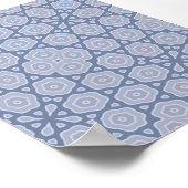 Poster Dusty Blue & Gray Geometric Mandala Pattern Square (Coin)