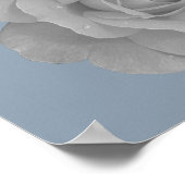 Poster Dusty Blue Grey Floral Grey foncé élégant Classant (Coin)