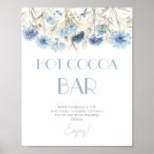 Poster DUSTY Blue Hydrangea Baby shower Hot Cocoa Bar (Devant)