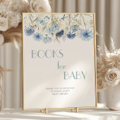 Poster DUSTY Blue Hydrangea Baby shower Livres Pour Bébé