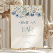 Poster DUSTY Blue Hydrangea Baby shower Mimosa Bar