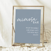 Poster Dusty Blue Minimalist Script Douche Mimosa Bar
