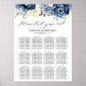 Poster Dusty Blue Navy Champagne Ivory Seat chart (Devant)