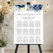 Poster Dusty Blue Navy Champagne Ivory Seat chart