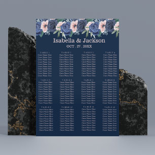 Poster Dusty Blue Navy Champagne Mariage d'ivoire