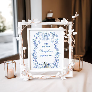 Poster Dusty Blue Pumpkin Floral Babal Douche Guess Jeu