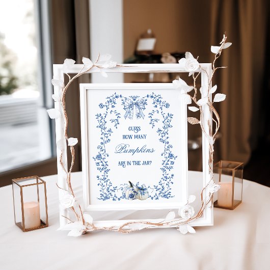 Poster Dusty Blue Pumpkin Floral Babal Douche Guess Jeu