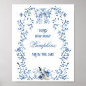 Poster Dusty Blue Pumpkin Floral Babal Douche Guess Jeu (Devant)