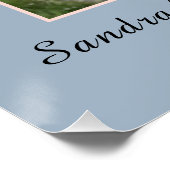 Poster Dusty Blue Rose Nouveau bébé fille Douche Nursery (Coin)