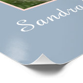 Poster Dusty Blue Rose Nouveau bébé fille Douche Poste de (Coin)