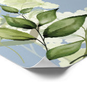 Poster Dusty Blue String Lights Floral Mariage Welcome (Coin)