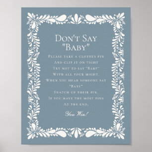 Poster Dusty Blue Talavera Carrelage ne pas dire Baby sho