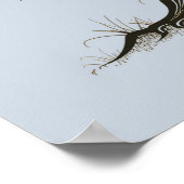 Poster Dusty Blue Thumb Print Tree Mariage Livre d'invité (Coin)