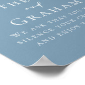Poster Dusty Blue White Typographie Mariage côtier (Coin)