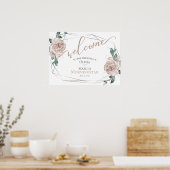 Poster Dusty Blush rose Rustique Calligraphie Florale Bie (Cuisine)
