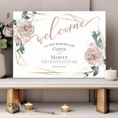Poster Dusty Blush rose Rustique Calligraphie Florale Bie