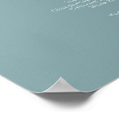Poster Dusty Boho | Blue Mariage Boissons Menu Sign (Coin)