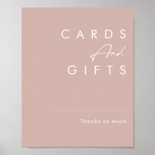 Poster Dusty Boho Cartes Roses et signes cadeaux