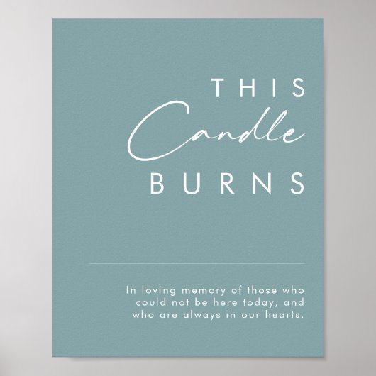 Poster Dusty Boho | Panneau Blue This Candle Burns (Devant)