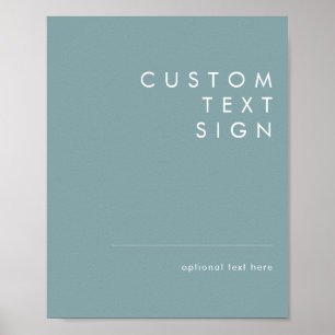 Poster Dusty Boho Panneau personnalisé Blue Cards and G