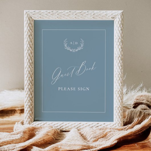 Poster Dusty Cottage Guest Book Mariage Table Signalisati