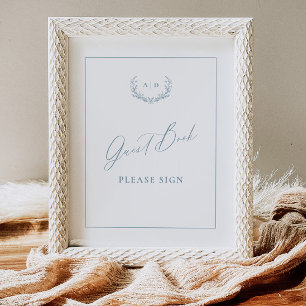 Poster Dusty Cottage Guest Book Mariage Table Signalisati