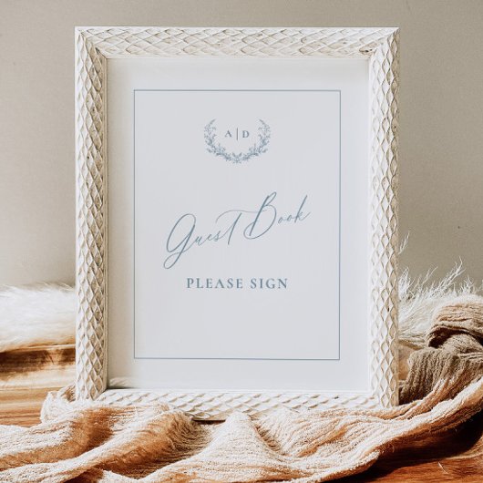 Poster Dusty Cottage Guest Book Mariage Table Signalisati