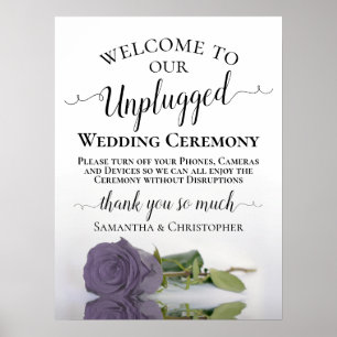 Poster Dusty Purple Rose Chic Unplugged Mariage cérémonie