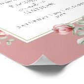 Poster Dusty Rose Floral Mariage Botanique Bienvenue (Coin)