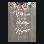 Poster Dusty Rose Floral Rustic Mariage Bienvenue<br><div class="desc">Dusty rose fleuri pays rustique mariage de bienvenue</div>