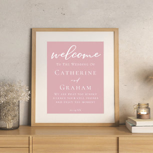 Poster Dusty Rose rose femme Mariage de typographie