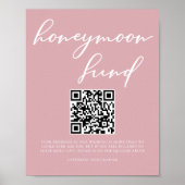 Poster Dusty Rose rose Mariage fonds Lune de miel Code QR (Devant)