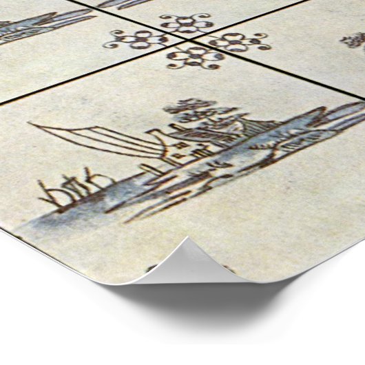 Poster Dutch Ceramic Tiles 4 (Coin)