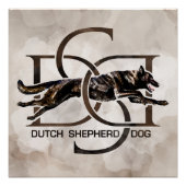 Poster Dutch Shepherd - Illustration utchie (Devant)