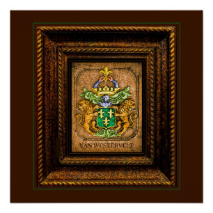 Poster Dutch van Westervelt Famille Armoiries encadrées