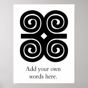Poster Dwennimmen - Force et Humilité Symbole Adinkra